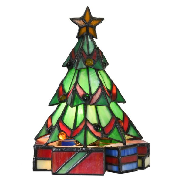 vitrážová lampa tiffany štýl stolová vianočný stromček