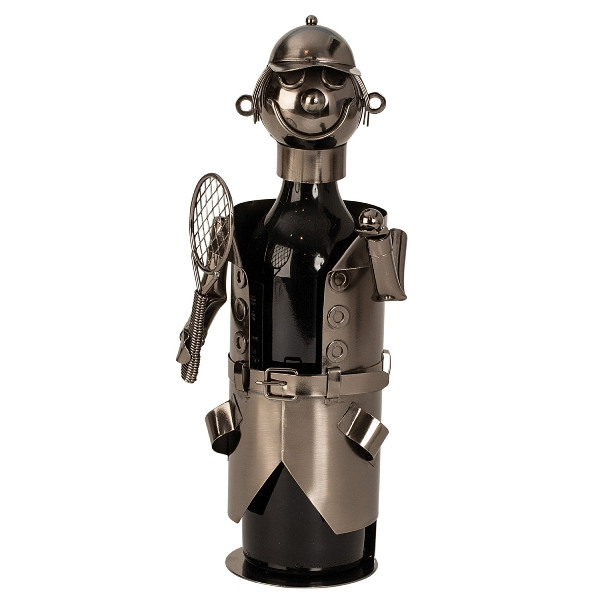 kovovy stojan na vino tenista