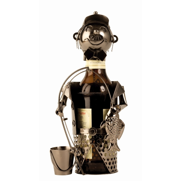 kovovy stojan na vino rybar